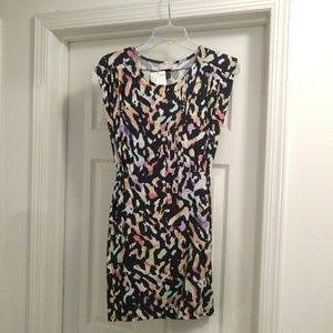 H&M Neon Rainbow Animal Print Mini Dress NEW